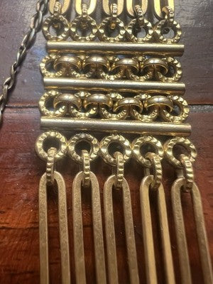 🔴 CATENA orologio tasca Vittoriana chatelaine sigillo pinchbeck antica 1800 N.1