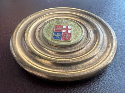Marine Militaire Médaille Presse-Papier de Bureau Laiton Avec Écusson