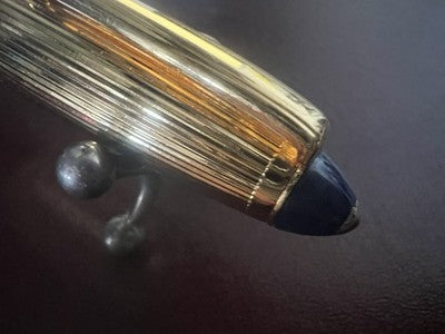 ADDEX Mini DIVA Füllfederhalter, blauer Lack, goldene Kappe, Iridium-Spitze 