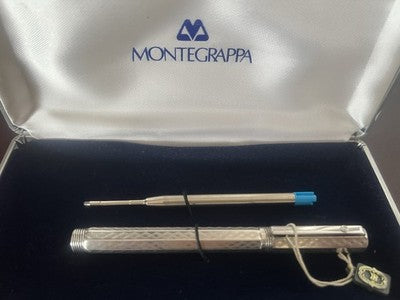 🔴 MONTEGRAPPA penna sfera Reminiscence Argento 925 e DIAMANTE Edizione Limitata