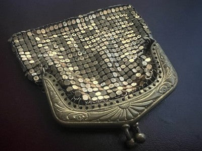 Geldbörse Mit Goldener Metallmasche Belle Époque Vintage