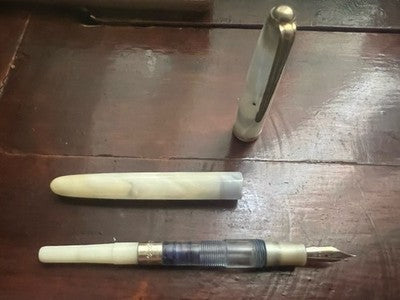 🔴 MONTEGRAPPA penna stilografica celluloide effetto madreperla garanzia vintage