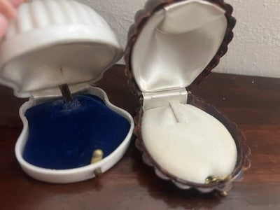 Trousse Anneaux Boîtes Coquille Celluloid Effet Tortue Vintage 1950