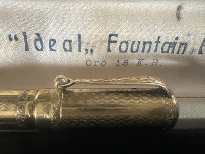 🔴 IDEAL penna stilografica retrattile pennino ORO funziona vintage C