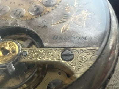 🔴 Orologio tasca HEBDOMAS manuale 8 GIORNI Spiral Breguet funziona vintage