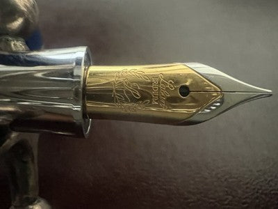 🔴 LABAN Britannia Füllfederhalter, blauer Lack, M-Feder, neu, NOS (ungetragen)