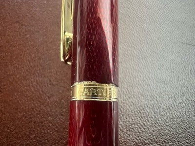 🔴 CARTIER penna sfera Trinity Vendome bordeaux placcata oro scrive con astuccio