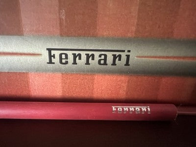 FERRARI Portadocumentos De Escritorio Original Rojo A Cuadros Vintage Office