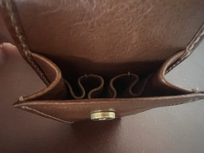 Pen Holder GIGLIODORO Skin Hide Brandy Craft Firenze Pencil Case NOS