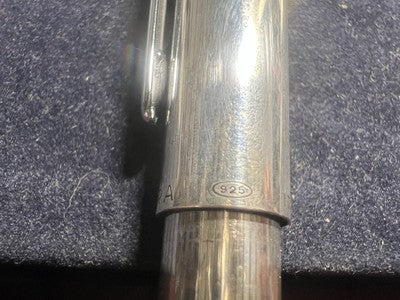 🔴 AURORA penna sfera ARGENTO 925 MASSICCIO Idea pennino M mai usata astuccio