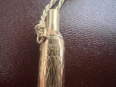 Lalex Stift Frau Vergoldet Gold Meißel Vintage Schleife Kette Refill Im Feld