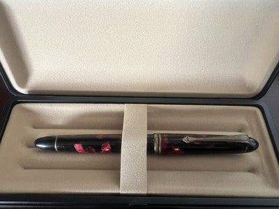 Pen Fountain Pen Marbled Red Marbled Bright A Piston Vintage H