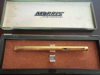 Morris Stift Füllfederhalter Vergoldet Gold Feder M Schreibt Vintage