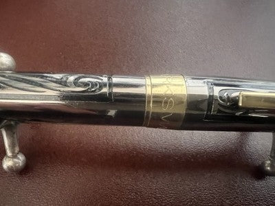 🔴 MARKSMAN penna stilografica metallo cesellato canna di fucile vintage