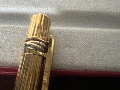 🔴 CARTIER penna sfera Trilogy Vendome placcata oro clip lacca rossa