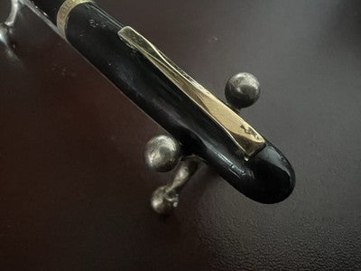 Grand-Mère Stylo-Plume à Bille Extra Noire Avec Grec Écusson Aigle Écrit Rétro