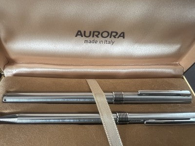 🔴 AURORA penna stilografica Marco Polo pennino F con converter e sfera set