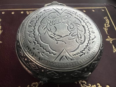 🔴 Orologio tasca ARGENTO 800 donna da revisionare parti vintage WENGIA 8