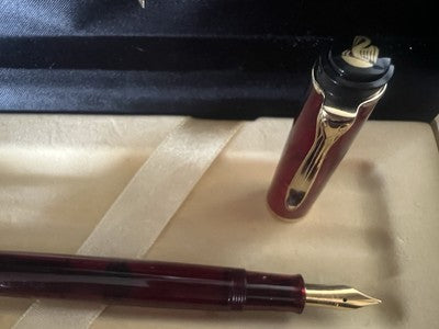 🔴 PELIKAN penna stilografica M200 Demonstrator trasparente bordeaux pennino F