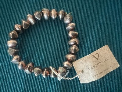 🔴 VESTOPAZZO gioielli bracciali pepite big e rondelle con collana alluminio