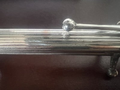 🔴 Penna sfera cromata e lacca nera placcata argento scrive