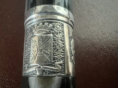 🔴 MARLEN penna stilografica Esercito Slim Edition resina Argento 925 garanzia