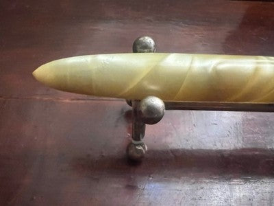 Globus Stylo-Plume Stylo à Plume Celluloid Nacre A Piston Écrit Vintage