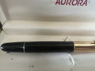 🔴 AURORA penna stilografica 88K Aquila placcata pennino ORO EF vintage 2072599
