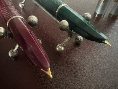 Stifte Füllfederhalter Grün Bordeaux A Kolben Scrivono für Tinte Vintage