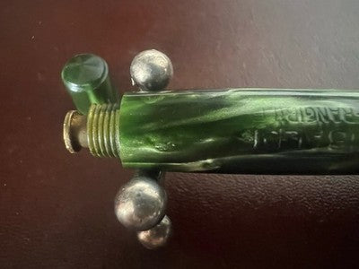 Tibaldi Lápiz Pluma Fuente Irrompible Celuloide Verde Nib Oro Vintage