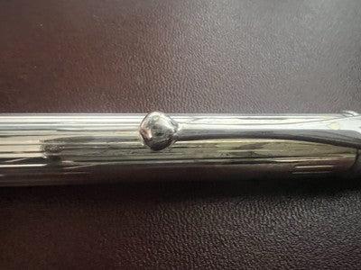 Campo Marzio Stylo-Plume Sphère Chrome Et Laque Noire Plaqué Argent Écrit