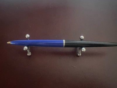 Bic Stylo-Plume à Bille Porte-Plume Bleu Noire Table Avec Bague Vintage Chrome