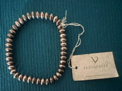 🔴 VESTOPAZZO gioielli bracciali pepite big e rondelle con collana alluminio