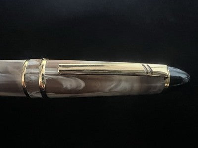 Daniel Hechter Stylo-Plume Sphère Résine Effet Marbre Français Écrit 