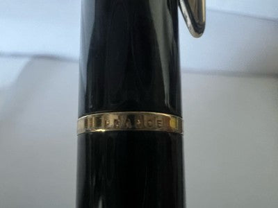 🔴 WATERMAN penna sfera Hemisphere lacca nera lucida profili dorati scrive