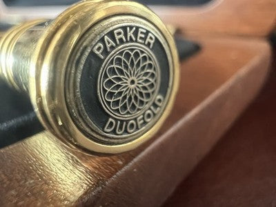 🔴 PARKER penna sfera Duofold Centennial ARANCIONE lacca finiture dorate IIIU