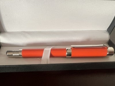 🔴 LABAN Britannia Füllfederhalter, orange Lackierung, M-Feder, neuwertig (NOS) 