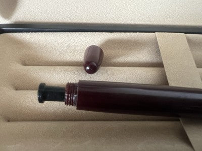 🔴 MILL FRANCE celluloid fountain pen burgundy F writes vintage '50 