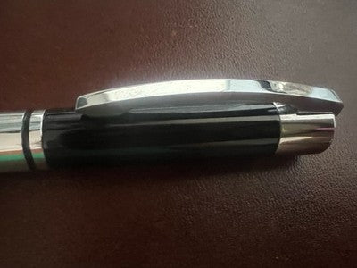 🔴 NIJI penna stilografica lacca nera profili cromati pennino Iridium 2 astuccio