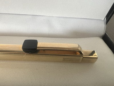 🔴 PELIKAN penna sfera Stratos LAMINATA ORO pulsante a scatto vintage