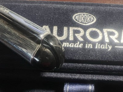 🔴 AURORA penna sfera ARGENTO 925 MASSICCIO Idea pennino M mai usata astuccio