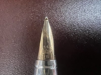 🔴 JHON STERLING penna stilografica sezione pennino oro 14 carati vintage