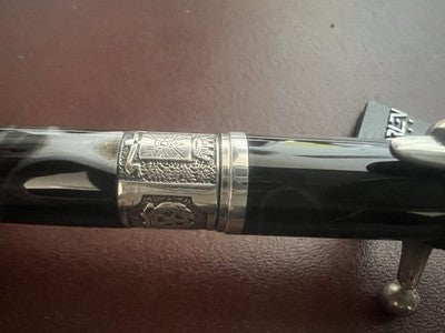 🔴 MARLEN penna stilografica Esercito Slim Edition resina Argento 925 garanzia