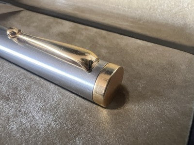 🔴 MONTEGRAPPA penna stilografica cromata pennino placcato oro F garanzia
