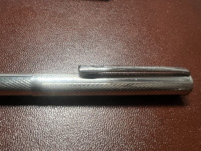 🔴 Penna sfera ARGENTO 925 massiccio cesellato guillocchè scrive vintage 1
