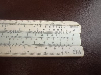 🔴 Regolo calcolatore Oerlikon-Bührle modello Rietz 0123 con custodia original