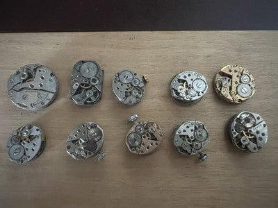 🔴 Meccanismi e quadranti orologi da polso donna vintage ricambi movimenti 10PZ