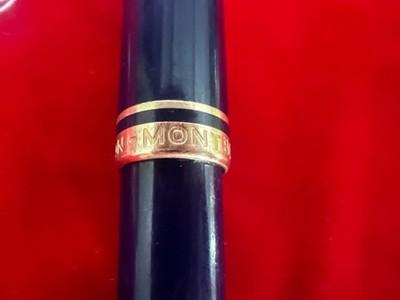 🔴 MONTBLANC penna sfera Generation blu con profili dorati scrive no clip