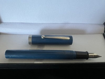 🔴 SHEAFFER penna stilografica BLU pennino M medio No Nonsense vintage B