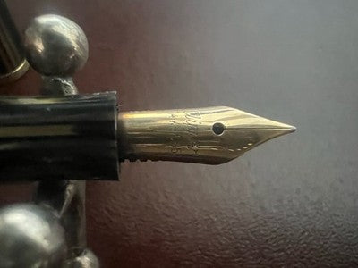 ERO Füllfederhalter Clipper Celluloid 14 KT Goldfeder Kolben Vintage 